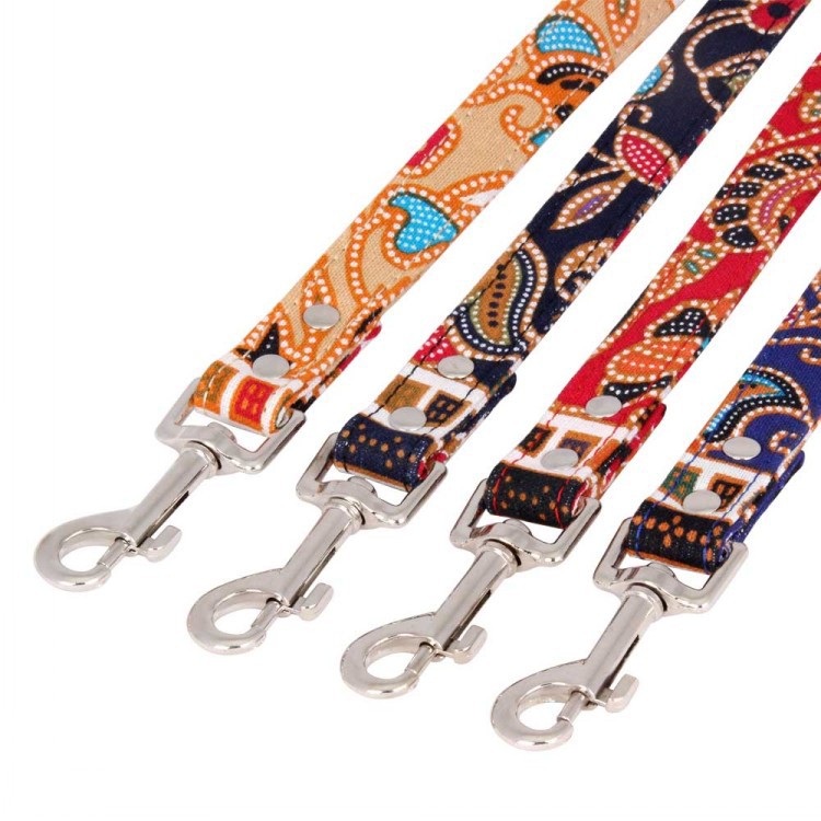 HKM-7514429 Japanese Style Cotton Dog Rope Collar with 360¡ã Rotating Alloy Hook - Available in Multiple Colors