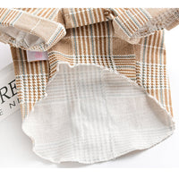 HKM-7515197 Khaki Dog Couple Suit Shirt for Small Dogs and Cats, Lightweight Polyester for Spring and Summer