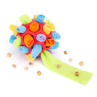 HKM-7515453 Sniff & Snack Puzzle Ball for Dogs - Enrichment Toy Made of Polar Fleece, 20cm