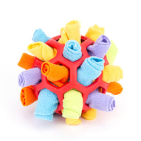 HKM-7515453 Sniff & Snack Puzzle Ball for Dogs - Enrichment Toy Made of Polar Fleece, 20cm