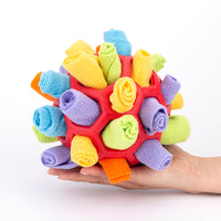 HKM-7515453 Sniff & Snack Puzzle Ball for Dogs - Enrichment Toy Made of Polar Fleece, 20cm