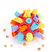 HKM-7515453 Sniff & Snack Puzzle Ball for Dogs - Enrichment Toy Made of Polar Fleece, 20cm