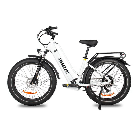HKM-751635 City Electric Bicycle with 7-Speed Gears, 26" Wheel, Aluminum Frame, Hydraulic Disc Brakes and Shock Absorber Fork