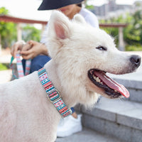 HKM-7516477 Customizable Cloth Dog Collar with Print for Cats and Dogs - Casual Style