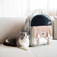 HKM-7516861 Portable Foldable Cat and Dog Backpack with Large Capacity - Lightweight Oxford Material for Pets