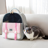 HKM-7516861 Portable Foldable Cat and Dog Backpack with Large Capacity - Lightweight Oxford Material for Pets