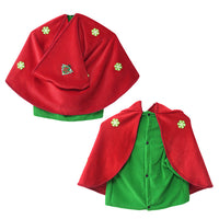 HKM-7518781 Embroidered Red Pet Christmas Cloak with Warm Velvet and Polar Fleece for Dogs