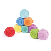 HKM-751891 Soft Silicone Rubber Sensory Stacking Blocks for Babies - Grasping and Squeezing Toys Set