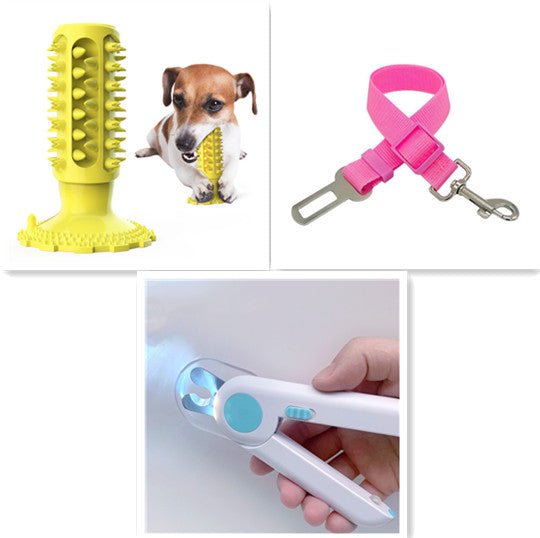 HKM-7519037 Sounding Dog Toothbrush Toy for Effective Molar Cleaning - TPR Material, Multiple Colors