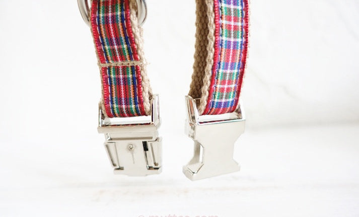 HKM-7520189 Red Plaid Polyester Dog Leash - Various Sizes Available