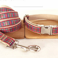 HKM-7520189 Red Plaid Polyester Dog Leash - Various Sizes Available