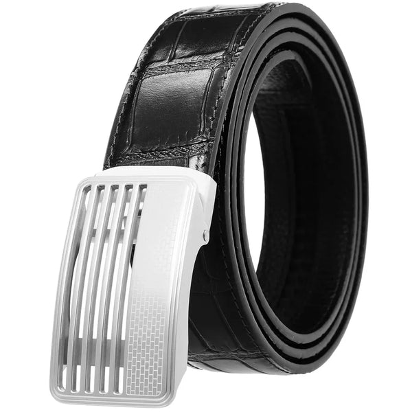 HKM-752019 Genuine Leather Casual Belt with Stainless Steel Buckle - Model LY36-61437-8