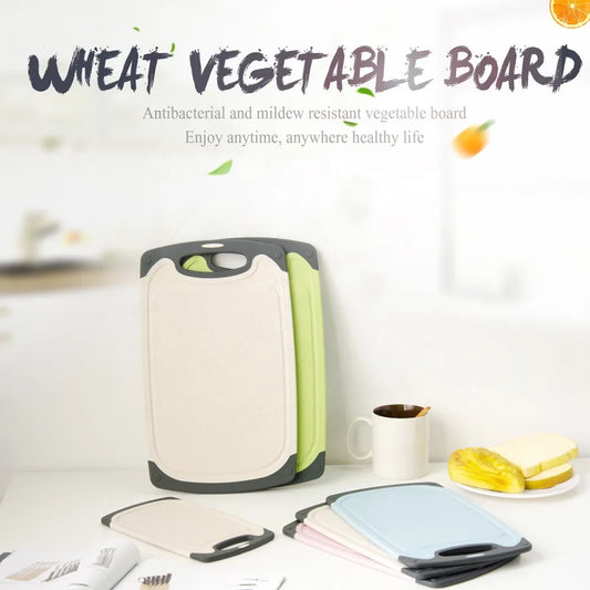 HKM-752019 Wheat Straw Fibre Cutting Board Set - Flexible, BPA Free, Anti-Slip, 3 Pieces