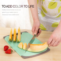 HKM-752019 Wheat Straw Fibre Cutting Board Set - Flexible, BPA Free, Anti-Slip, 3 Pieces