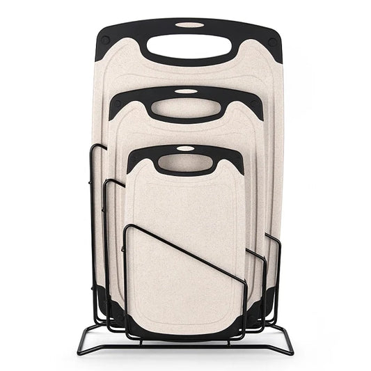 HKM-752019 Wheat Straw Fibre Cutting Board Set - Flexible, BPA Free, Anti-Slip, 3 Pieces