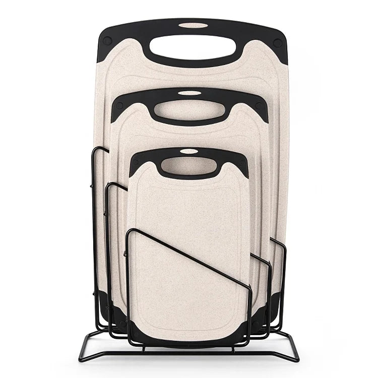 HKM-752019 Wheat Straw Fibre Cutting Board Set - Flexible, BPA Free, Anti-Slip, 3 Pieces