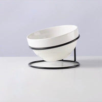 HKM-7520573 Elegant Glass and Beech Pet Bowl - Available in Large (800ml) and Small (480ml) for Cats and Dogs