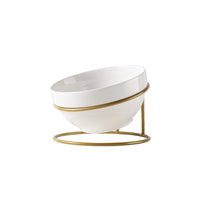 HKM-7520573 Elegant Glass and Beech Pet Bowl - Available in Large (800ml) and Small (480ml) for Cats and Dogs