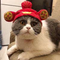 HKM-7520957 Adorable Sunflower Cat Headdress Wig for Pets - Cute Dress-Up Hat for Halloween and Seasonal Celebrations