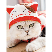 HKM-7520957 Adorable Sunflower Cat Headdress Wig for Pets - Cute Dress-Up Hat for Halloween and Seasonal Celebrations