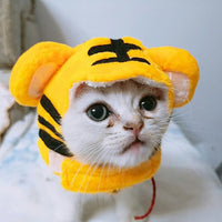 HKM-7520957 Adorable Sunflower Cat Headdress Wig for Pets - Cute Dress-Up Hat for Halloween and Seasonal Celebrations