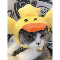 HKM-7520957 Adorable Sunflower Cat Headdress Wig for Pets - Cute Dress-Up Hat for Halloween and Seasonal Celebrations