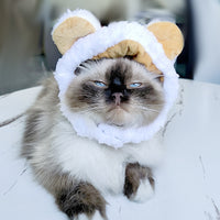 HKM-7520957 Adorable Sunflower Cat Headdress Wig for Pets - Cute Dress-Up Hat for Halloween and Seasonal Celebrations