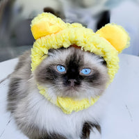 HKM-7520957 Adorable Sunflower Cat Headdress Wig for Pets - Cute Dress-Up Hat for Halloween and Seasonal Celebrations