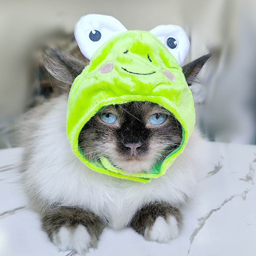 HKM-7520957 Adorable Sunflower Cat Headdress Wig for Pets - Cute Dress-Up Hat for Halloween and Seasonal Celebrations