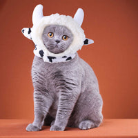 HKM-7520957 Adorable Sunflower Cat Headdress Wig for Pets - Cute Dress-Up Hat for Halloween and Seasonal Celebrations