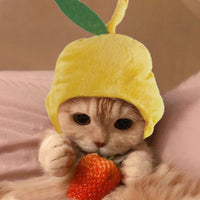 HKM-7520957 Adorable Sunflower Cat Headdress Wig for Pets - Cute Dress-Up Hat for Halloween and Seasonal Celebrations