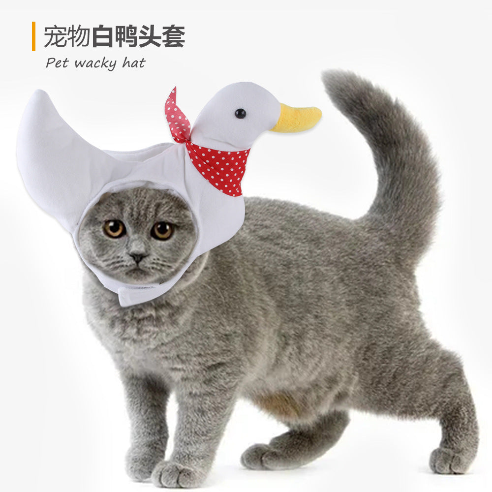 HKM-7520957 Adorable Sunflower Cat Headdress Wig for Pets - Cute Dress-Up Hat for Halloween and Seasonal Celebrations