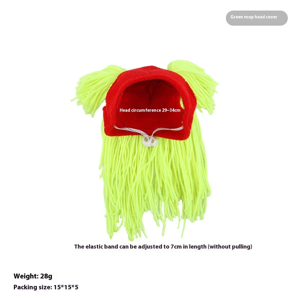 HKM-7520957 Adorable Sunflower Cat Headdress Wig for Pets - Cute Dress-Up Hat for Halloween and Seasonal Celebrations