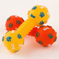 HKM-7521213 Silicone Dog Dumbbell Sound Toy for Chewing and Training - Non-Toxic, Cute Ball Design