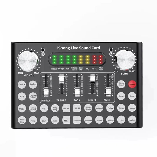 HKM-752211 External USB Sound Card Mixer for Live Karaoke and Audio Streaming