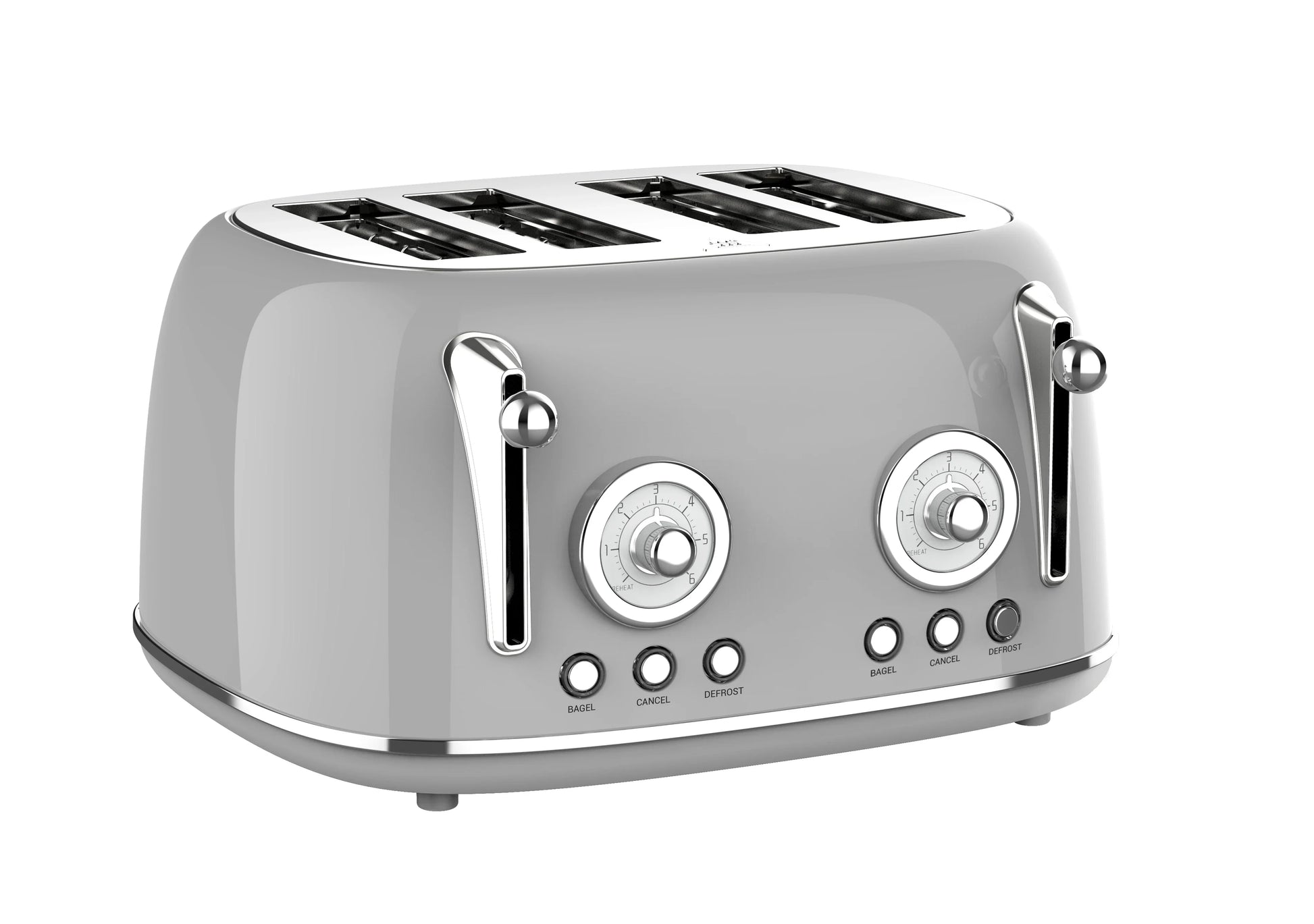 HKM-752211 Wide Slot 4-Slice Toaster with Adjustable Browning Levels and Extra Lift Function