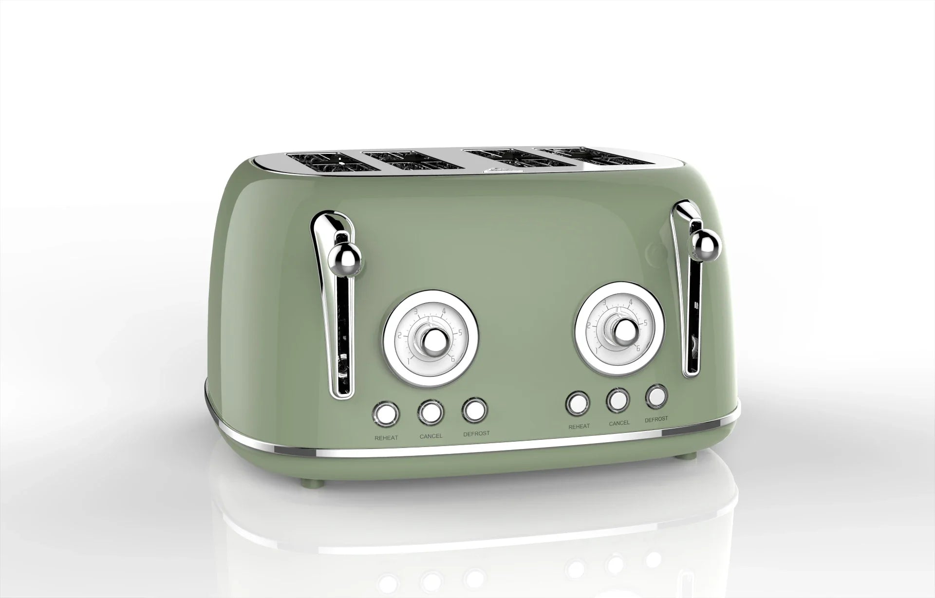 HKM-752211 Wide Slot 4-Slice Toaster with Adjustable Browning Levels and Extra Lift Function