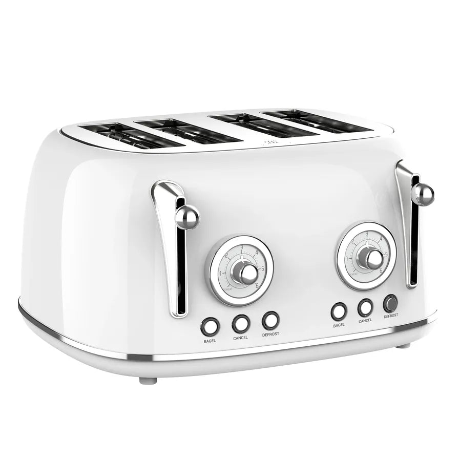 HKM-752211 Wide Slot 4-Slice Toaster with Adjustable Browning Levels and Extra Lift Function