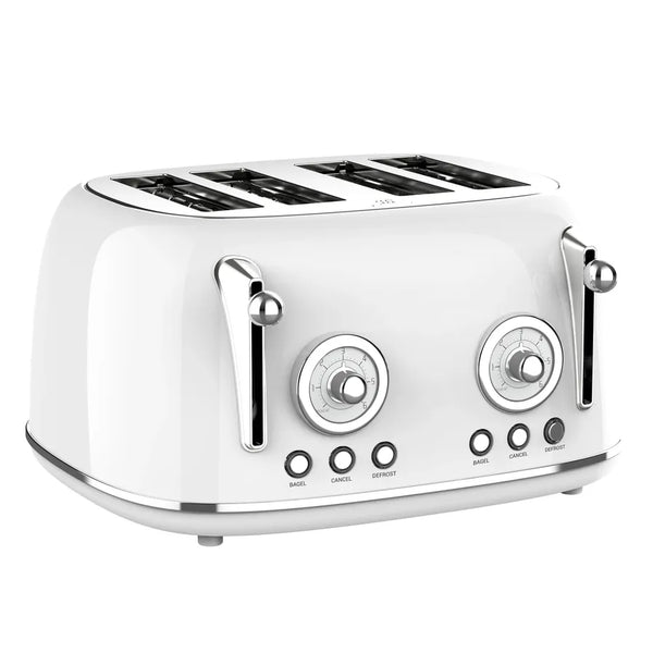 HKM-752211 Wide Slot 4-Slice Toaster with Adjustable Browning Levels and Extra Lift Function