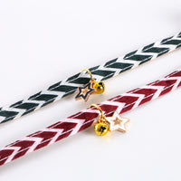 HKM-7522365 Adjustable Striped Geometry Pet Collar in Red and Green - Fits 17-32cm