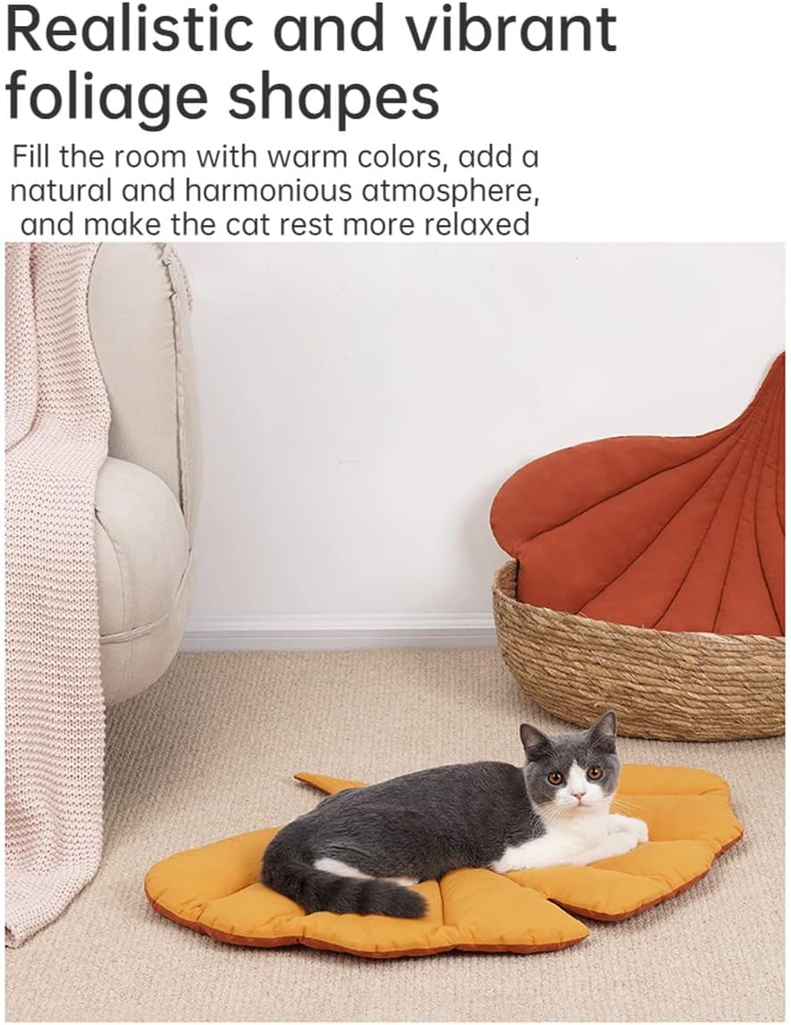 HKM-7523645 Leaf-Shaped Cat Mattress Nest - Double-Sided Warm and Comfortable Pad for Cats and Dogs