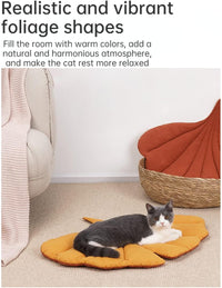 HKM-7523645 Leaf-Shaped Cat Mattress Nest - Double-Sided Warm and Comfortable Pad for Cats and Dogs