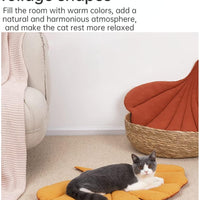 HKM-7523645 Leaf-Shaped Cat Mattress Nest - Double-Sided Warm and Comfortable Pad for Cats and Dogs
