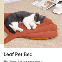 HKM-7523645 Leaf-Shaped Cat Mattress Nest - Double-Sided Warm and Comfortable Pad for Cats and Dogs