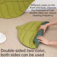 HKM-7523645 Leaf-Shaped Cat Mattress Nest - Double-Sided Warm and Comfortable Pad for Cats and Dogs