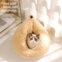 HKM-7524413 Thickened Warm Pet Bed for Cats - Cozy PP Cotton Design for Winter Comfort