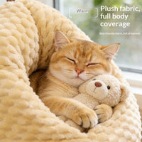 HKM-7524413 Thickened Warm Pet Bed for Cats - Cozy PP Cotton Design for Winter Comfort