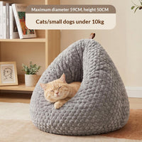 HKM-7524413 Thickened Warm Pet Bed for Cats - Cozy PP Cotton Design for Winter Comfort