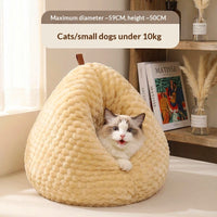 HKM-7524413 Thickened Warm Pet Bed for Cats - Cozy PP Cotton Design for Winter Comfort