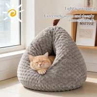 HKM-7524413 Thickened Warm Pet Bed for Cats - Cozy PP Cotton Design for Winter Comfort